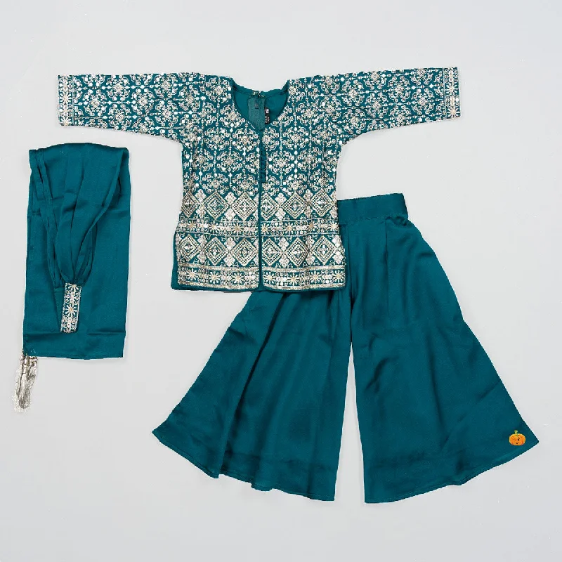 Amazing Deals Rama Embroidered Girls Palazzo Suit
