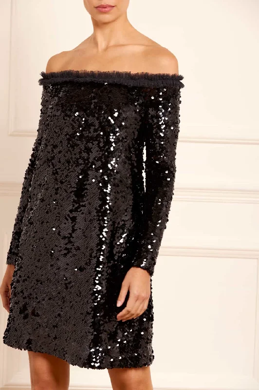 Midnight Madness Evie Off-Shoulder Micro Mini Dress