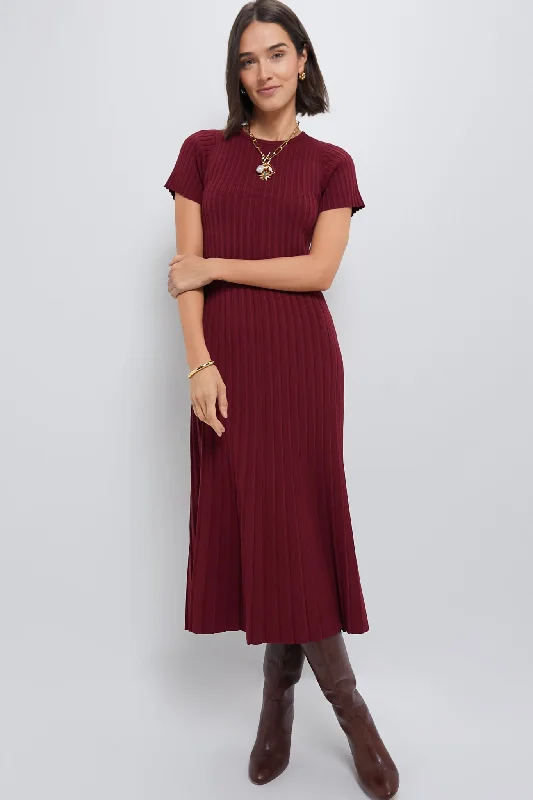 Oxblood Knit Murphy Swing Dress