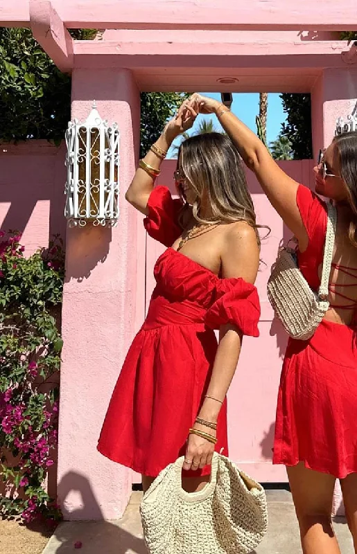 Online Only Love Lost Off The Shoulder Red Mini Dress