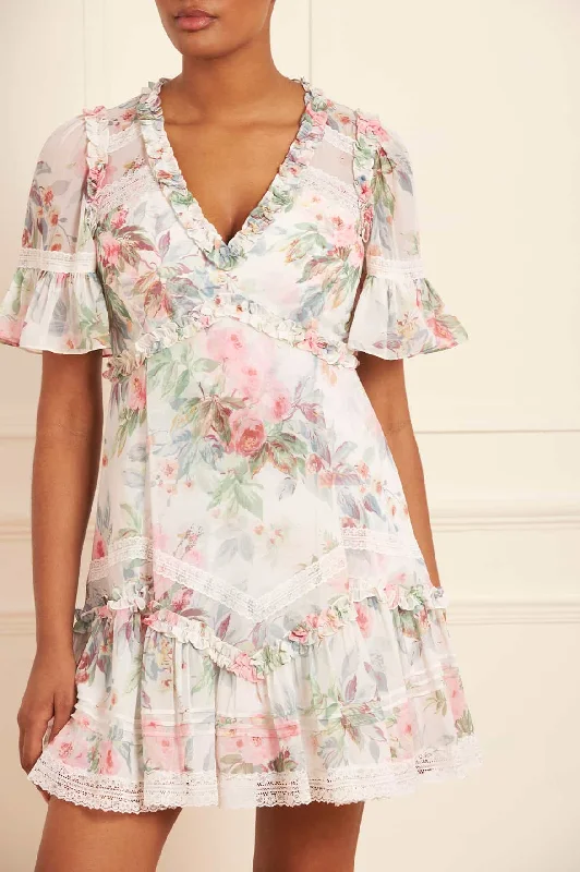 Holiday Sale Paradise Garden Sonata Georgette Micro Mini Dress