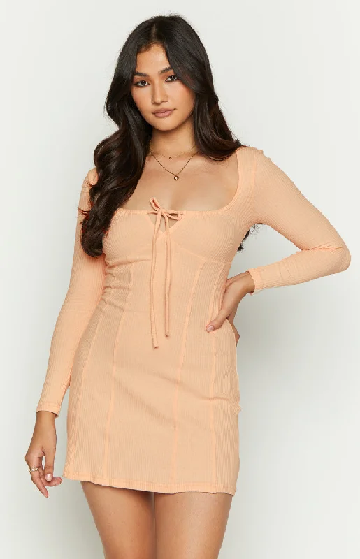 Deal Mania Eliana Beige Mini Party Dress
