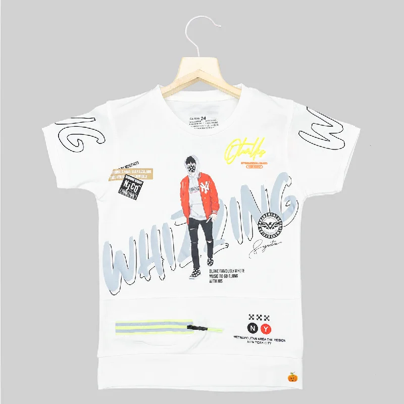 Don't Wait White Graphic Print Boys T-shirt