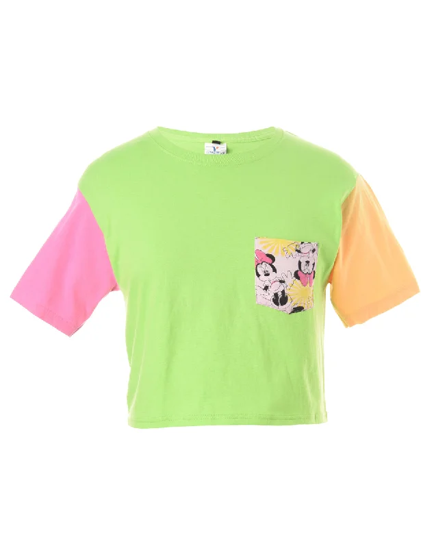 Buy More, Save More Reworked Disney Pocket Colour Block T-shirt - XS