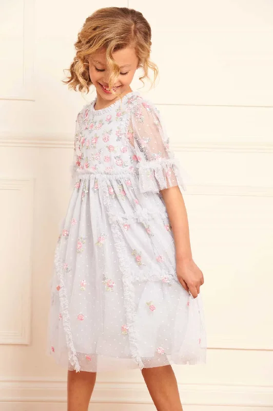 Unmissable Offer Shimmer Ditsy Short Sleeve Kids Dress