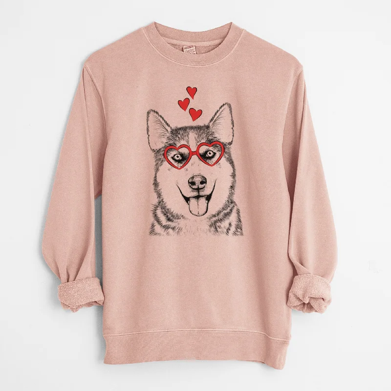Exclusive Offers Valentine Sesi the Siberian Husky - Unisex Pigment Dyed Crew Sweatshirt