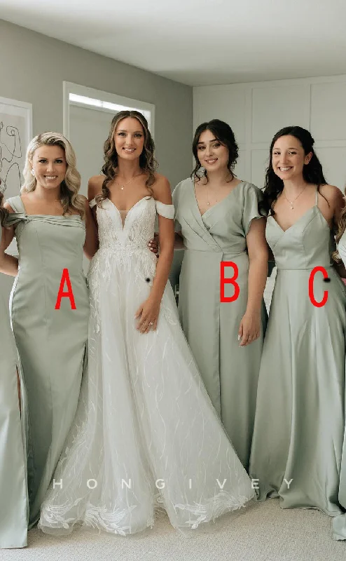 Fantastic Offers HB037 - Chic satin a-line Empire With Side Slit Different Styles And Cheap Prom Party Bridesmaid Dress Fantastic Offers HB037 - Chic satin a-line Empire With Side Slit Different Styles And Cheap Prom Party Bridesmaid Dress