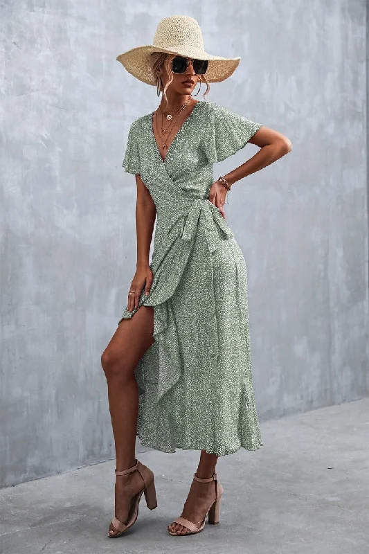 Palm Paradise Wrap Dress