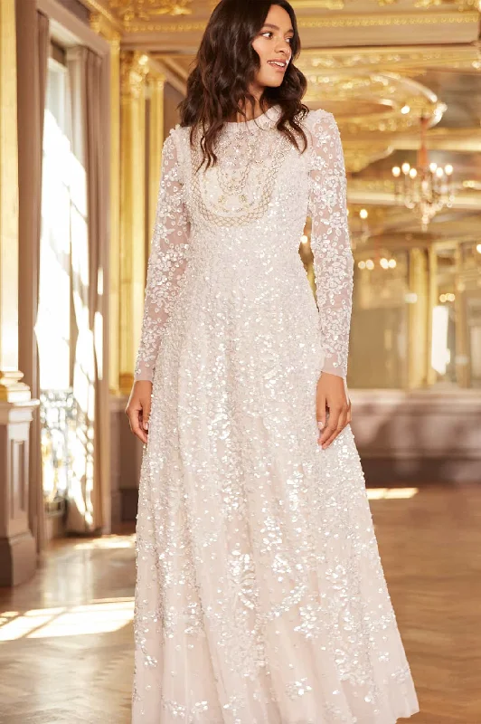 Super Sale Victorian Wreath Gloss Long Sleeve Gown