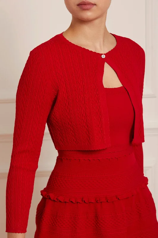 Customer Appreciation Sale Textured Knit Crop Cardigan