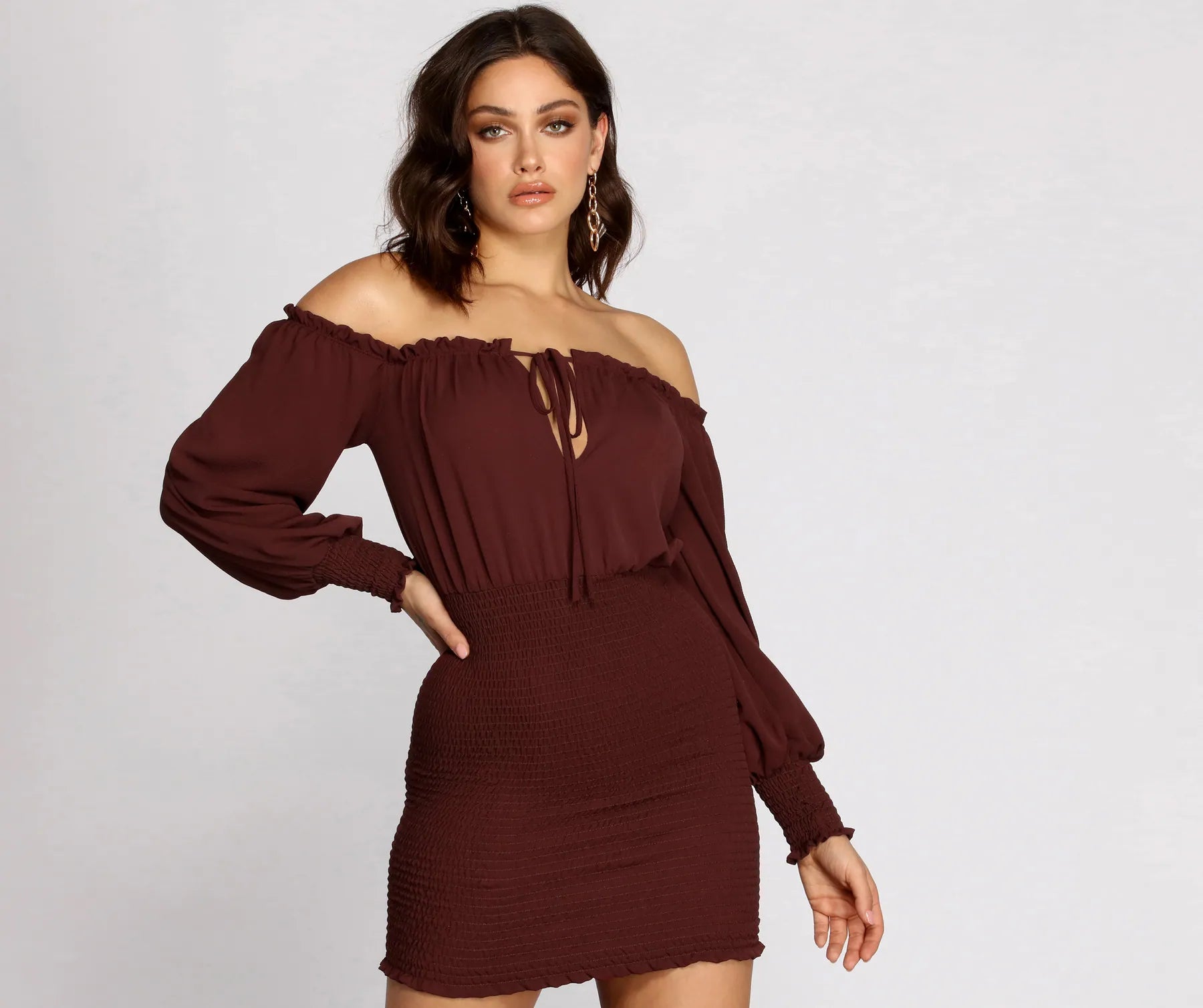 Smock It To Ya Off Shoulder Mini Dress