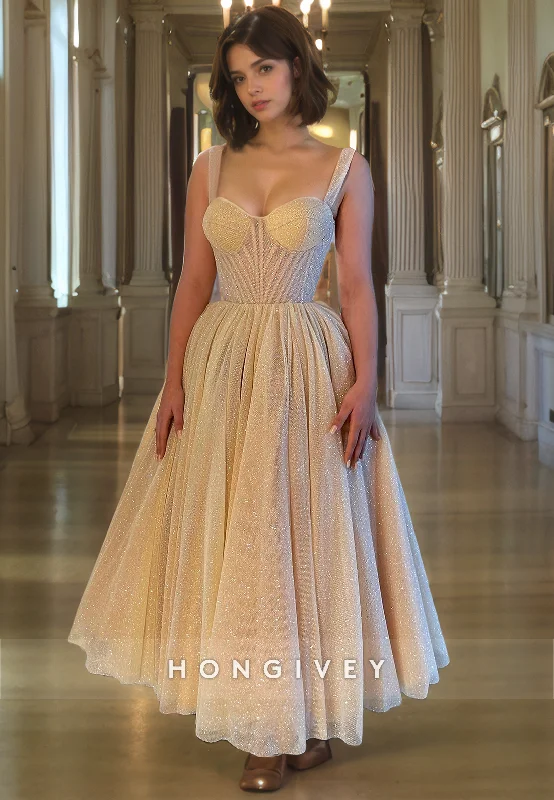 Instant Savings L1228 - Sweet Glitter Illusion Princess Party Formal Evening Prom Dress