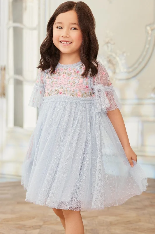 Act Now Ribbon Bouquet Bodice Kids Dress