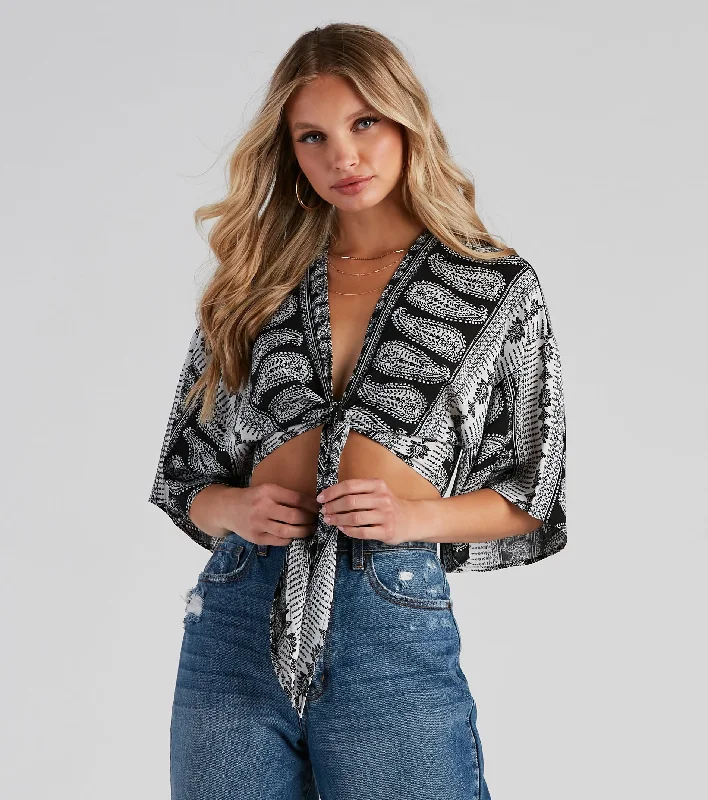 Effortless Boho-Chic Tie-Front Top