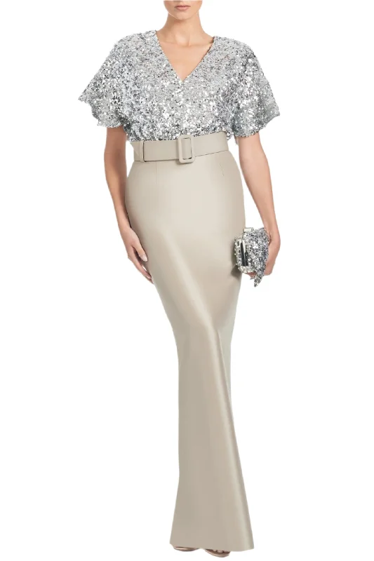 Great Deals Marlene Gown in Silver/Pewter