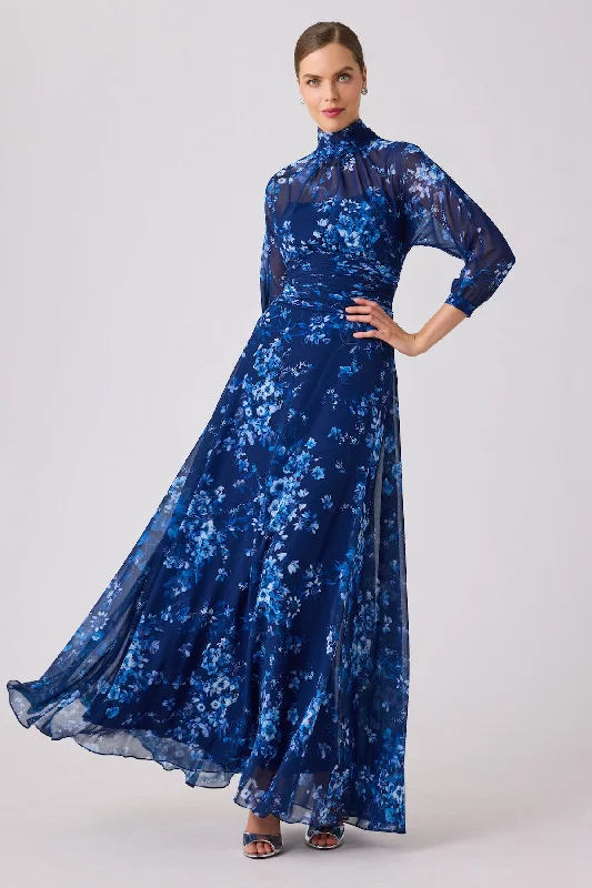 Can't Miss Mock Neck Chiffon Gown