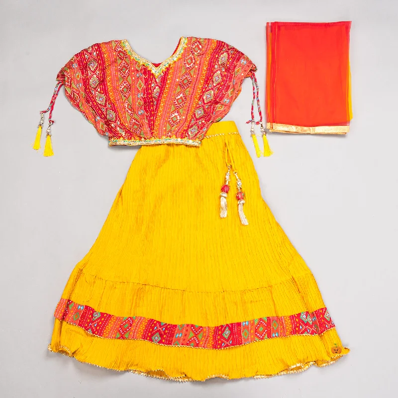Special Price Orange & Mustard Lehenga Choli for Girls