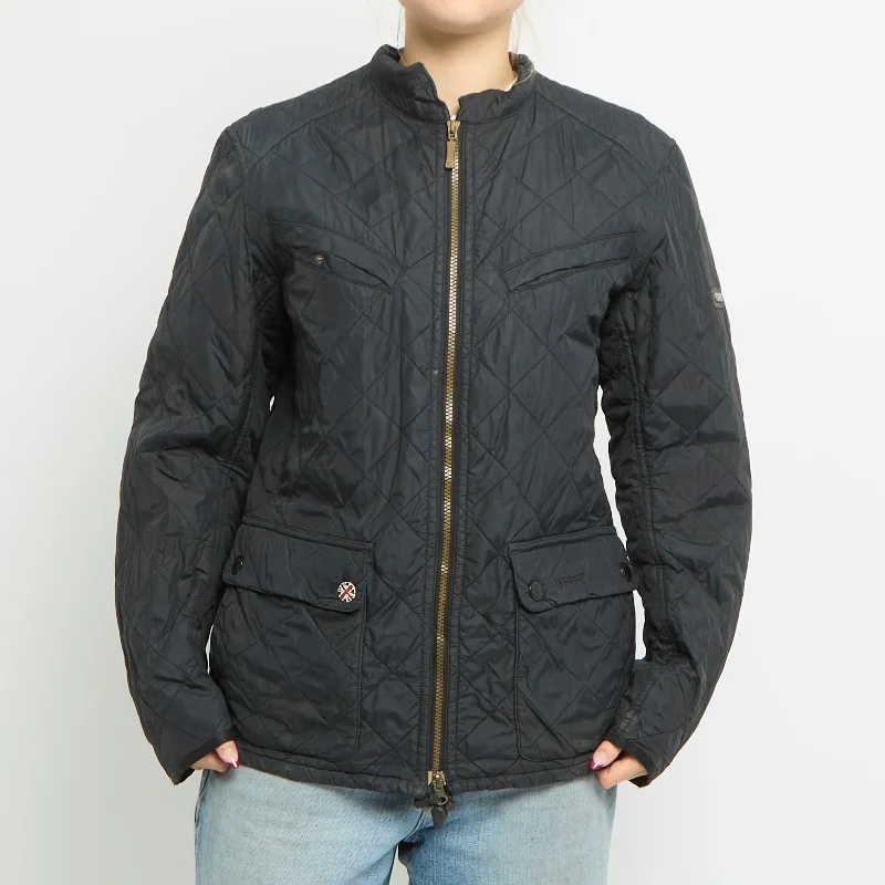 Flash Sale Barbour Quilted Duo Zip Detail Long Jacket - UK 10