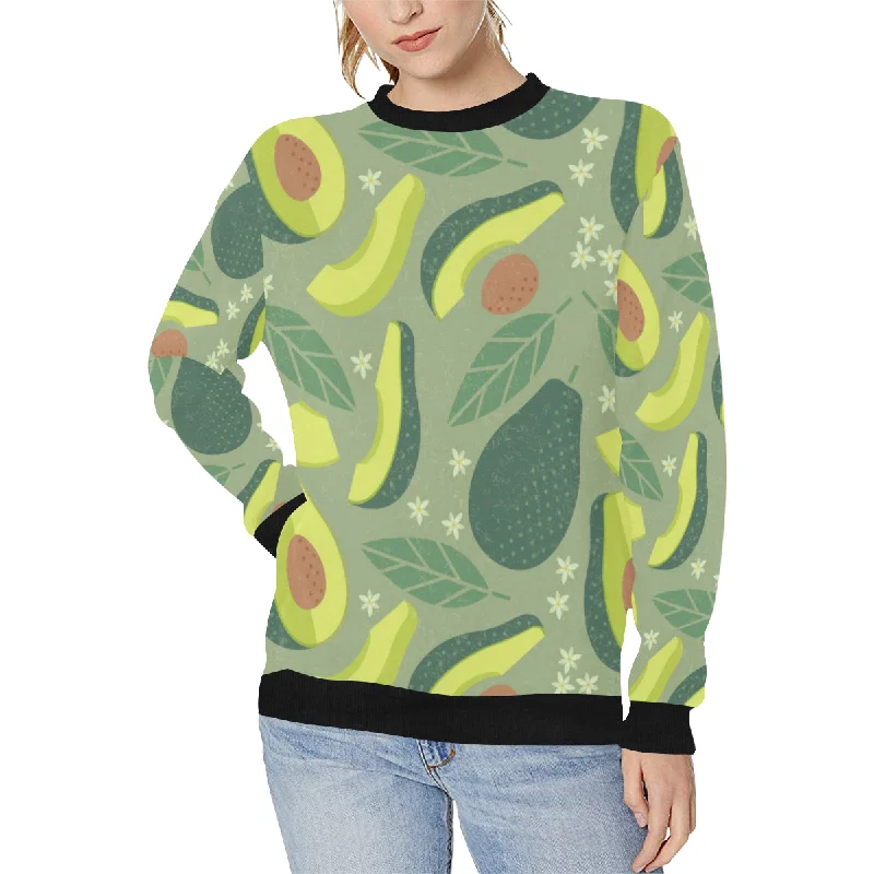 Exclusive Preview Avocado pattern Women's Crew Neck Sweatshirt