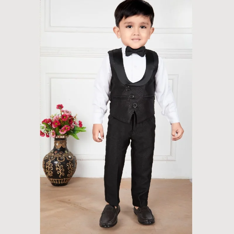 New Arrival Black Party Wear Dress for Boys with Bow Tie