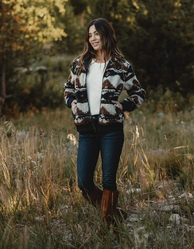 Crazy Savings Heritage Full Zip Cardigan in Brown Multi