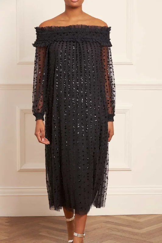 Unmissable Offer Raindrop Smocked Off-Shoulder Ballerina Dress