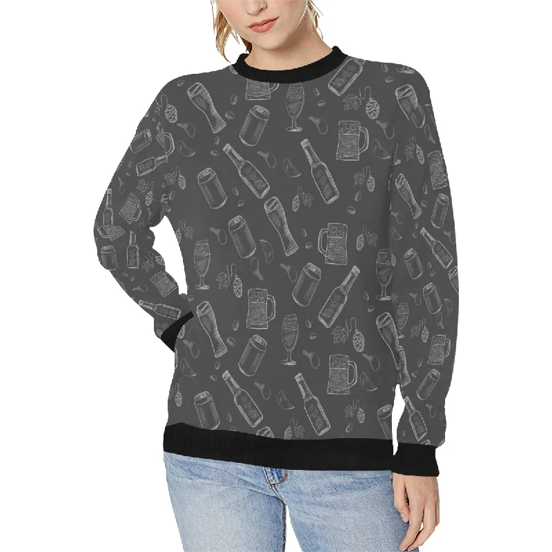 Special Savings Beer hand drawn pattern Women's Crew Neck Sweatshirt