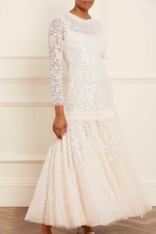 Price Drop Regal Rose Gloss Long Sleeve Gown