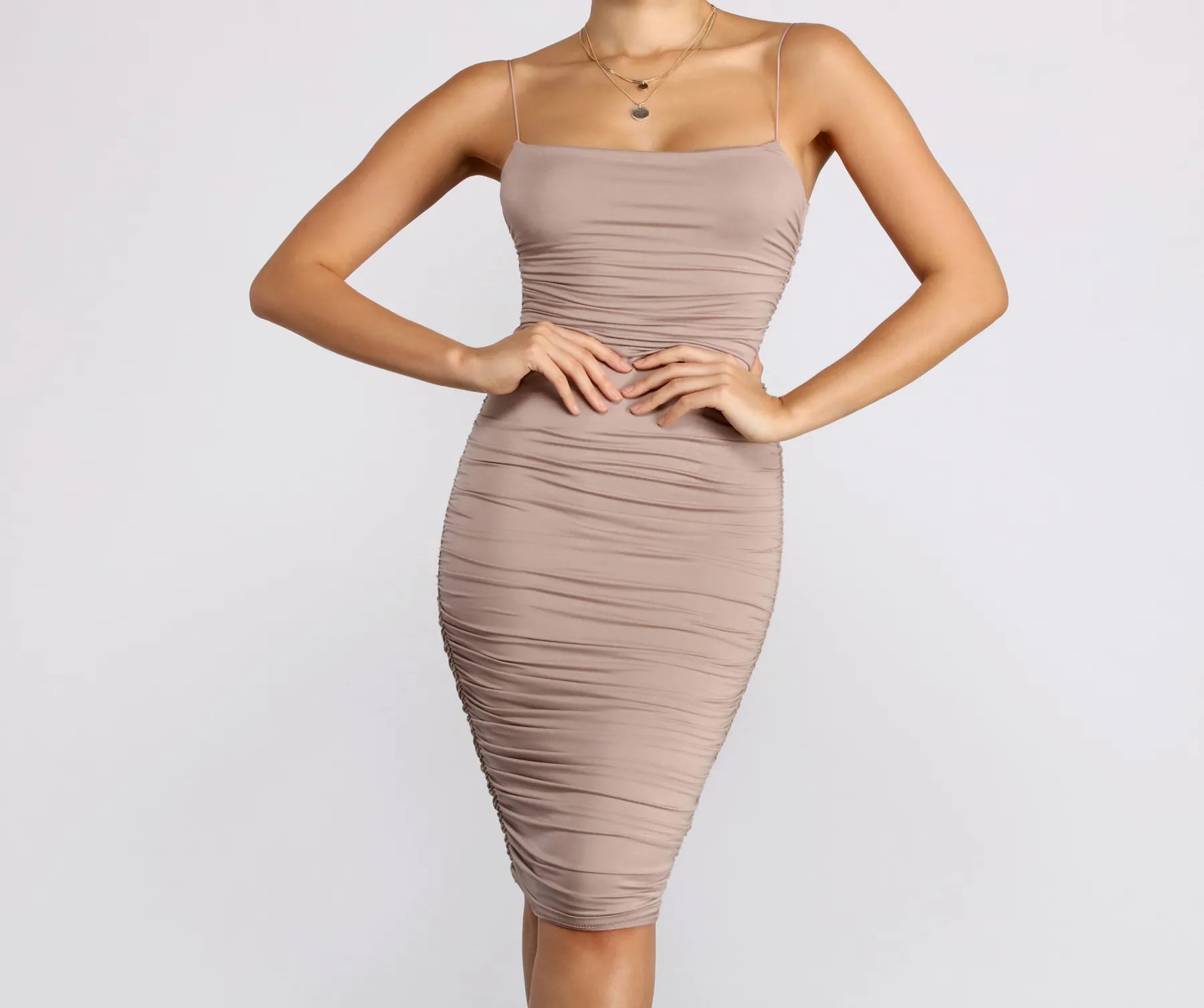 Friday Night Ruched Midi Dress