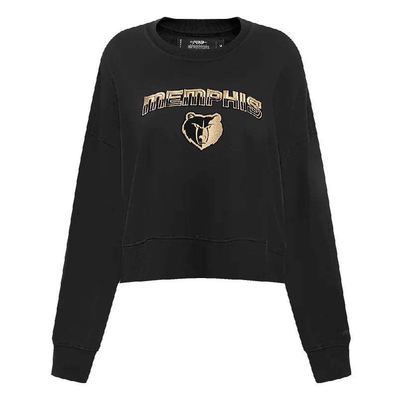 SUDADERA DE CUELLO REDONDO NBA MEMPHIS GRIZZLIES BLACK&GOLD PARA MUJER