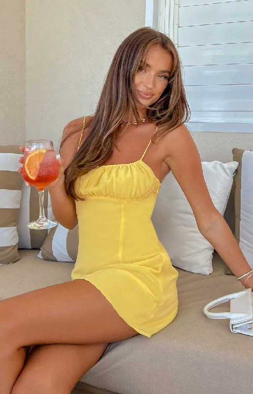 Midnight Madness Isabel Yellow Mini Dress