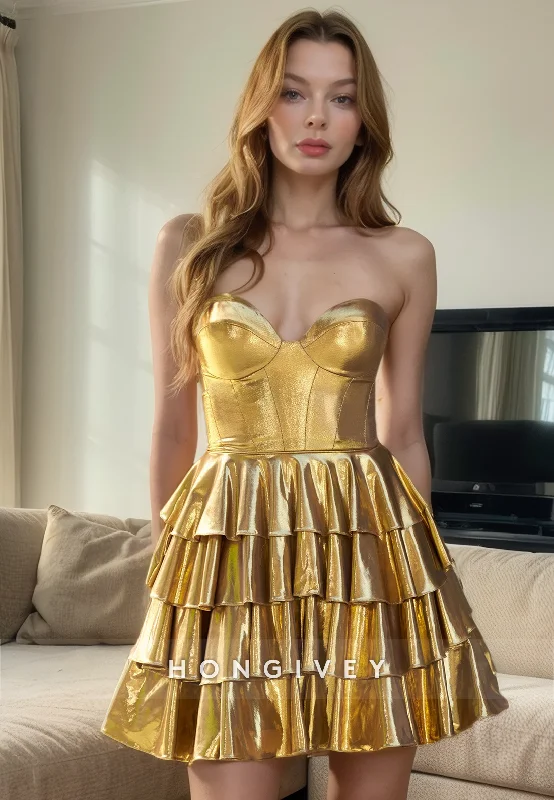 Extra Discounts Chic Satin A-Line Tiered Empire Sweetheart Sleeveless Party Prom Evening Homecoming Dress Extra Discounts Chic Satin A-Line Tiered Empire Sweetheart Sleeveless Party Prom Evening Homecoming Dress