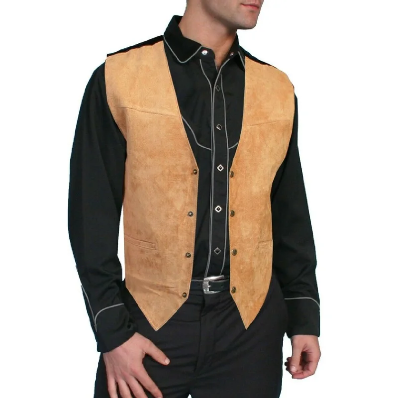 Early Access Scully Men's Bourbon Boar Suede Snap Front Vest 504-409