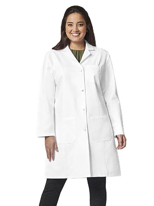 Value Deals Women's Three-Pocket 39" Full-Length Knot Button Lab Coat