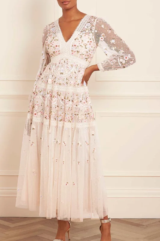 Early Bird Discount Garland Ribbon Ankle Gown