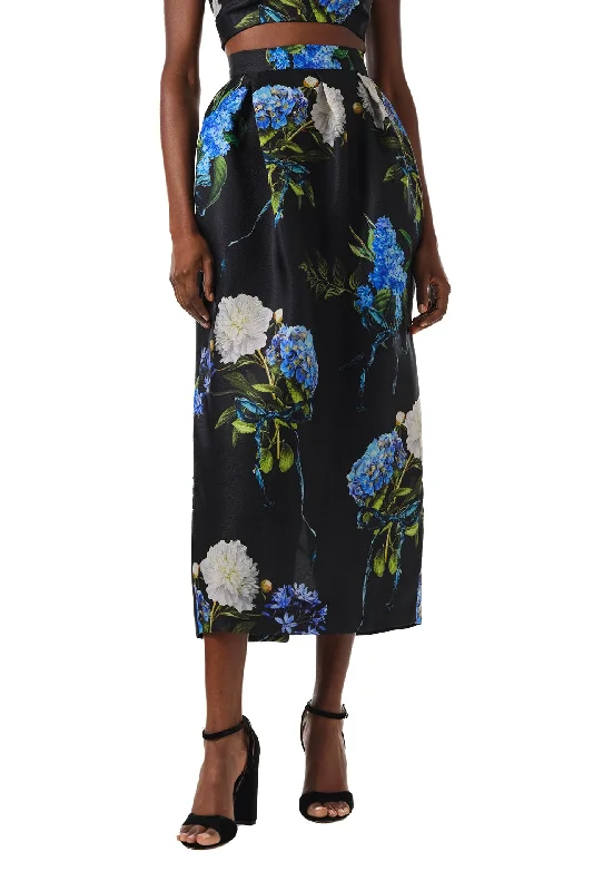 Final Markdown Floral Draped Midi Skirt