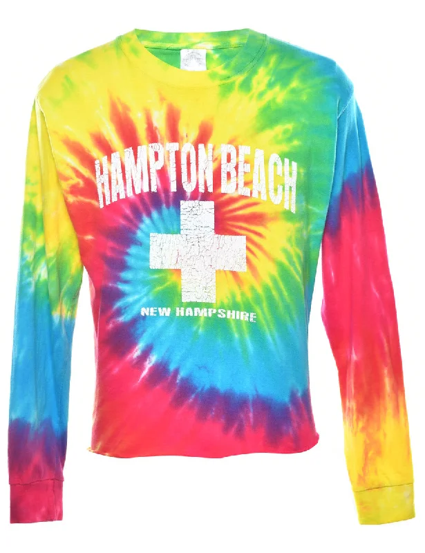 Act Fast Tie Dyed Hampton Beach Printed T-shirt - M