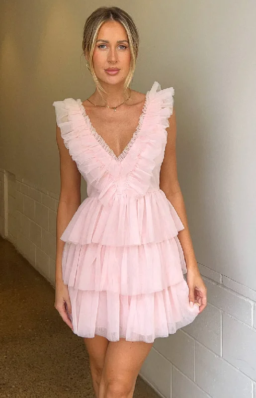 Flash Deals Tori Pink Tulle Mini Dress