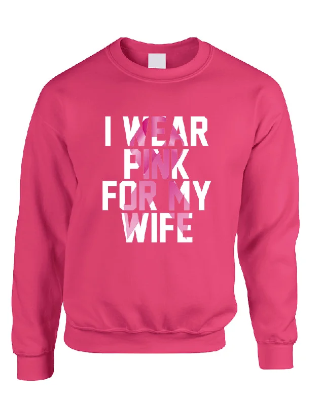 YEAR-End Clearance Adult Sweatshirt I Wear Pink For My Wife Breast Cancer Support