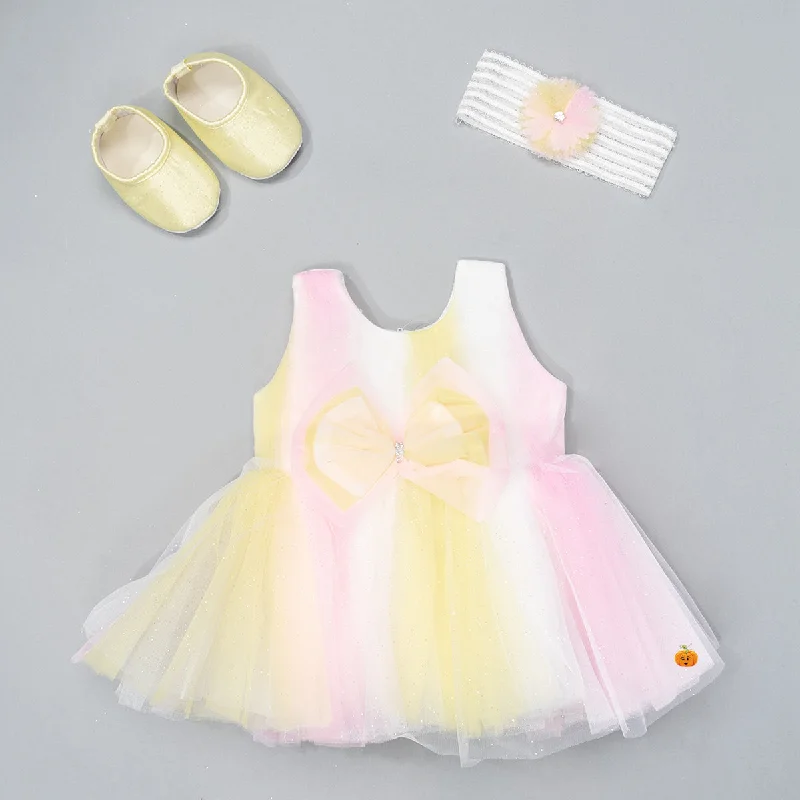 Act Now Multi Colored Frock for Baby Girl