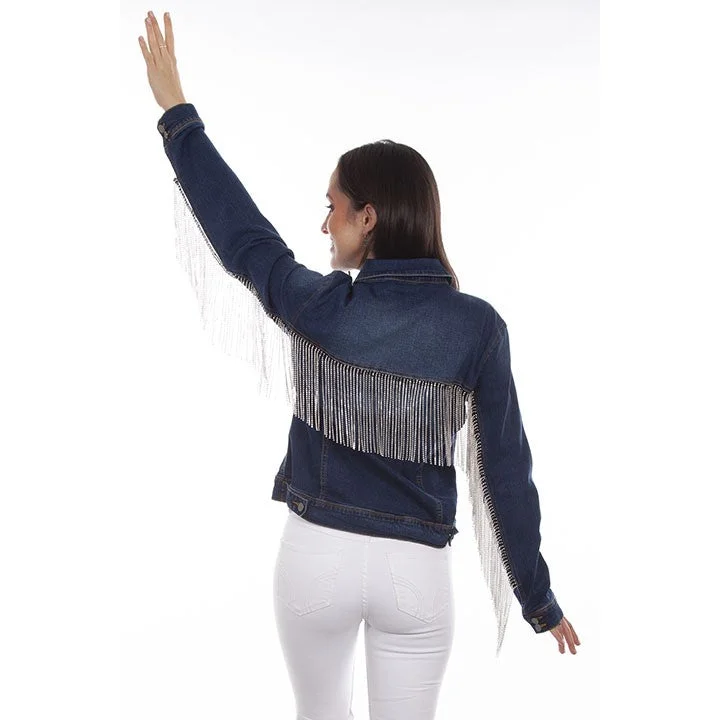 Discount Days Scully Ladies  Fringe Denim Jacket HC792-DEN