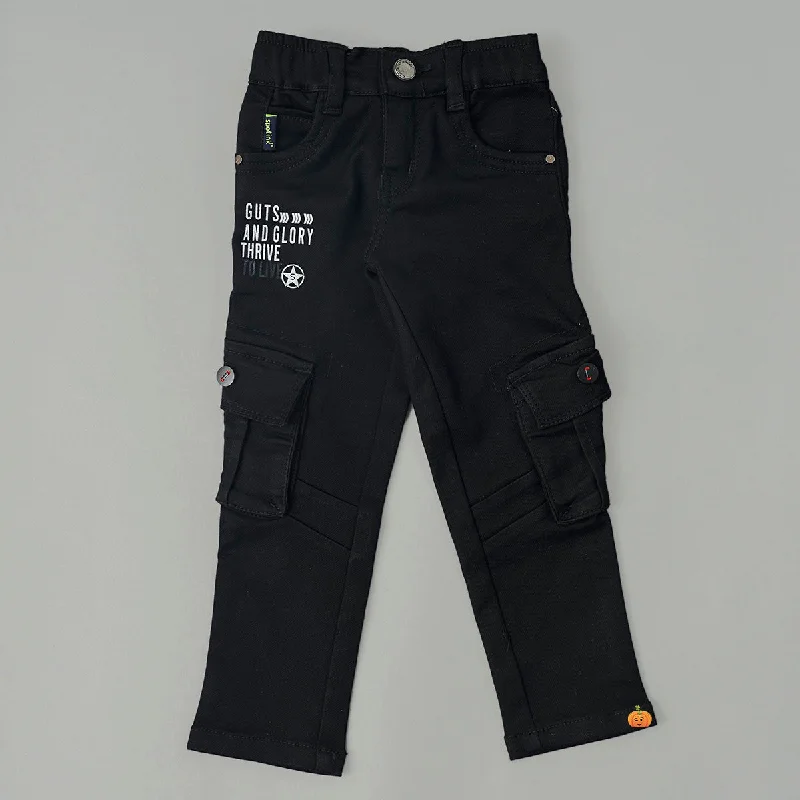 Time-Limited Offer Black Elastic Waist Boys Jeans