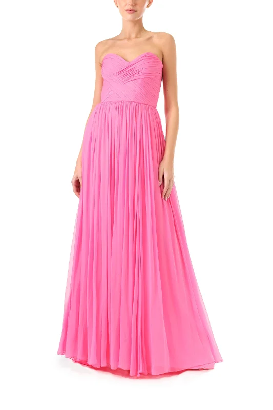 Super Bargain Sweetheart Strapless Chiffon Gown