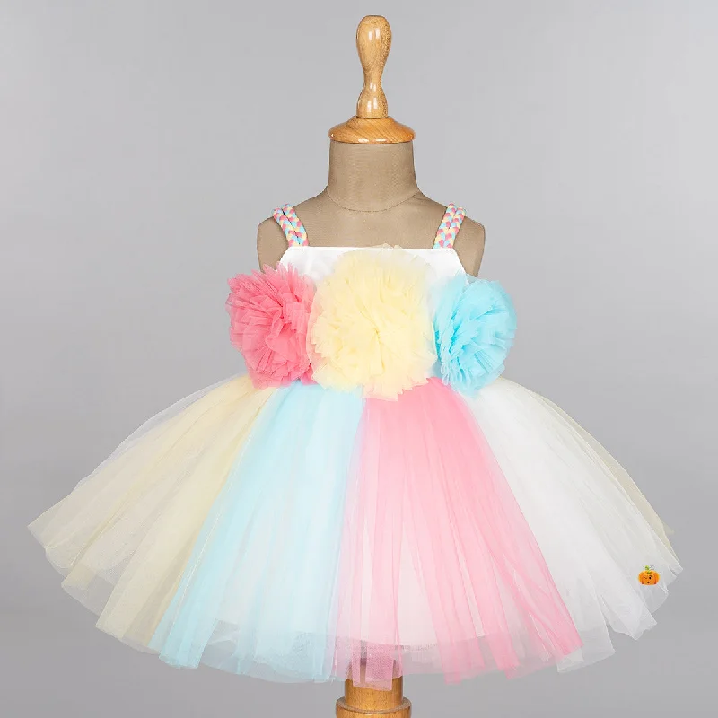 Super Savings Multi Floral Patterns Girls Frock