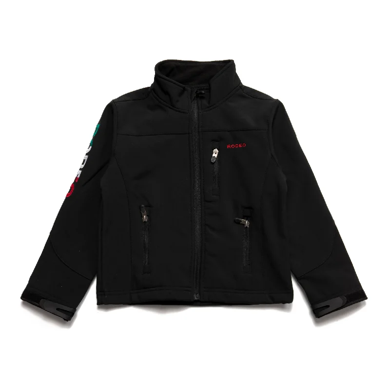 New Deals Rodeo Clothing® Children's Black Mexican Flag Jacket BNJ650-EMB-BLACK