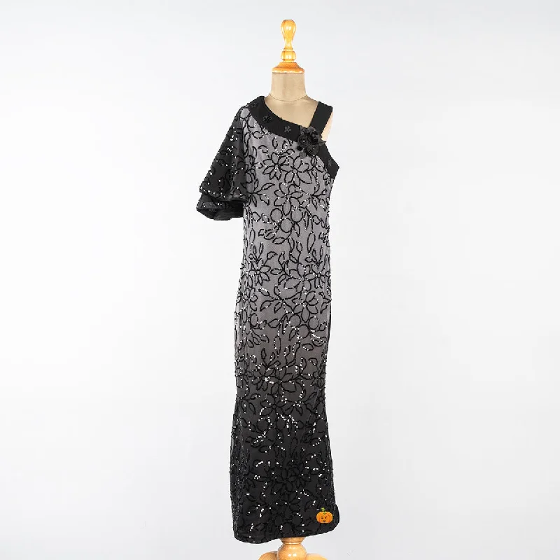 Limited Time Discount Black Floral Girls Midi