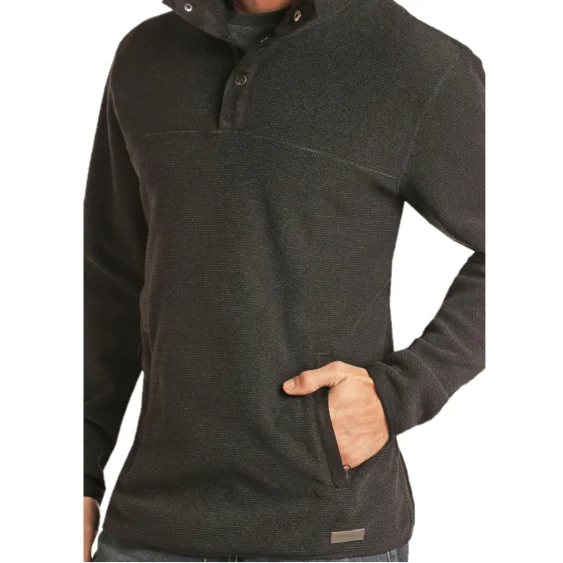 Powder River By Panhandle Men's Black Diamond Knit Pullover PRMO91RZXO-01