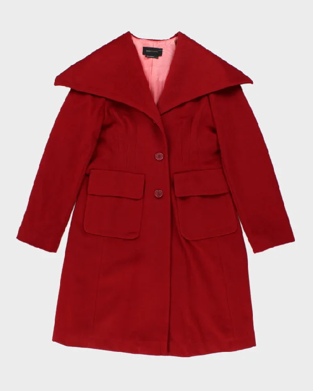 Y2K 00s BCBG MaxAzria Red Wool Coat - S