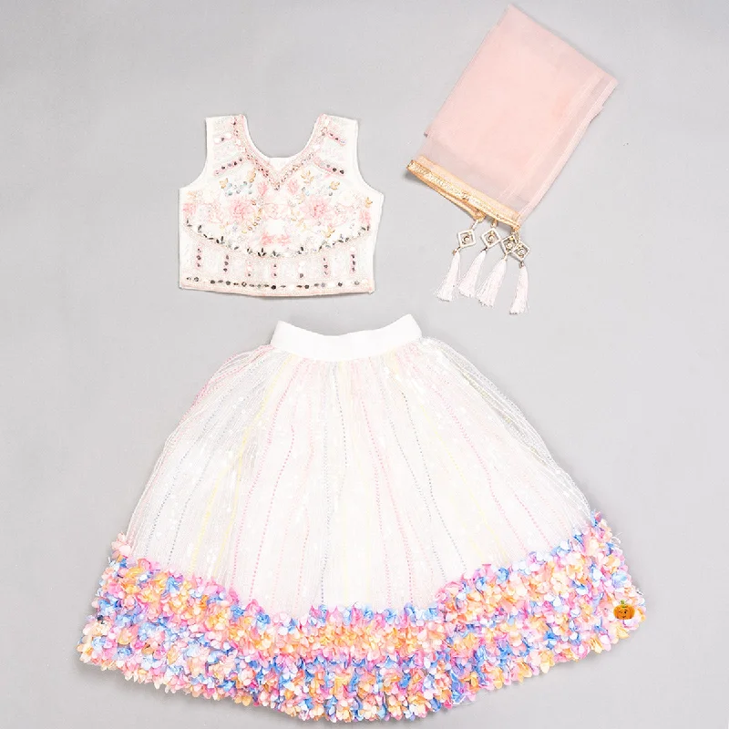 Price Rollback White Lehenga Choli for Girls