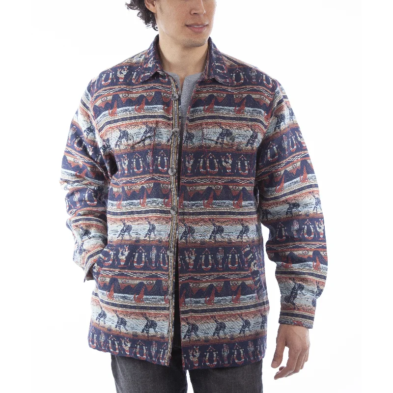 The Best Prices Scully Men's Southwest Button Front Navy Jacket 5296-NAV